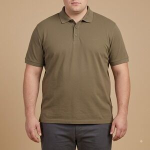 BOSS Hugo Boss Polo Shirt Mens XXL Tan Pima Cotton Short Sleeve